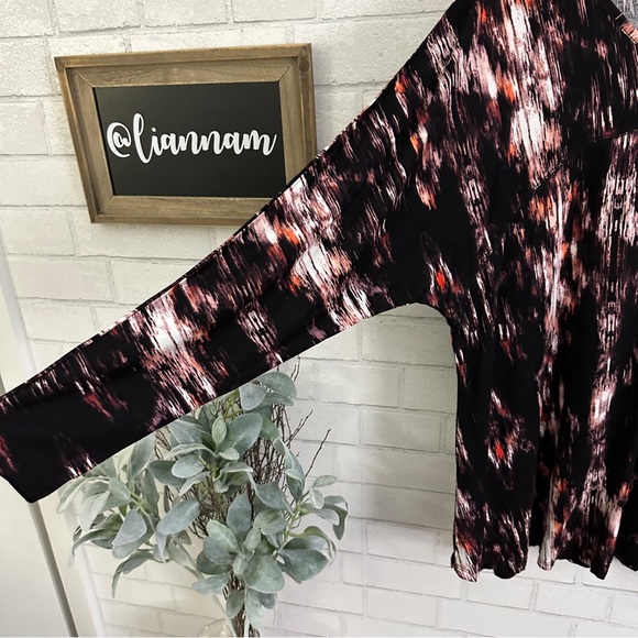 CYNTHIA ROWLEY Black Multi Colored Long Sleeve Top - Picture 4 of 9